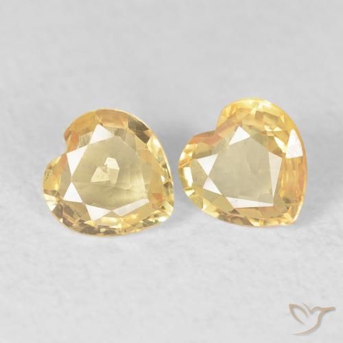 Gemme di Zaffiro Oro chiaro naturale da 0.73 ct, Cuore, VVS-VS