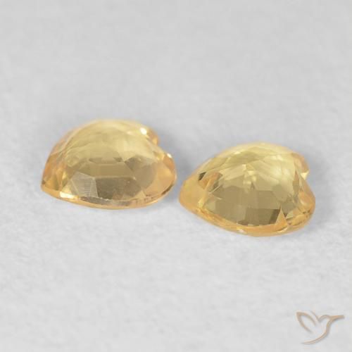 Gemme di Zaffiro Oro chiaro naturale da 0.73 ct, Cuore, VVS-VS
