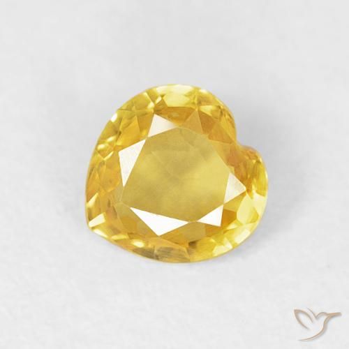 0.39ct Naturale Giallo Toscana Zaffiro, Cuore, VVS-VS