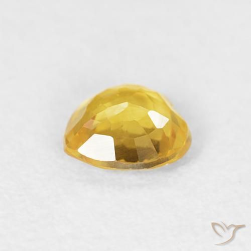 Zaffiro Giallo Toscana naturale da 0.39 ct, Cuore, VVS-VS