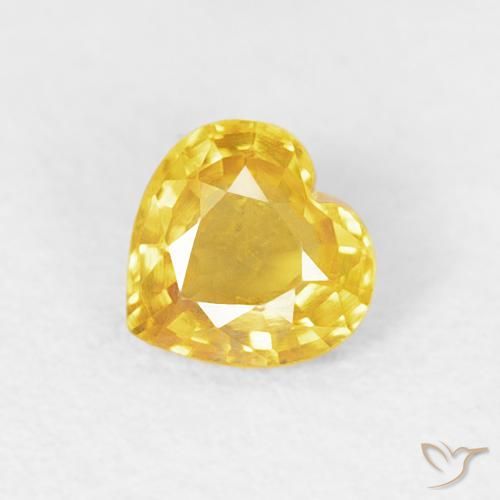0.38ct Naturale Arancio dorato Zaffiro, Cuore, VVS-VS