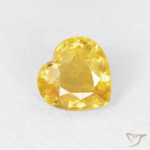 Zaffiro Arancio dorato naturale da 0.38 ct, Cuore, VVS-VS
