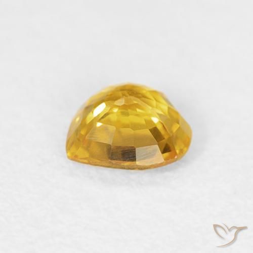 Zaffiro Arancio dorato naturale da 0.38 ct, Cuore, VVS-VS