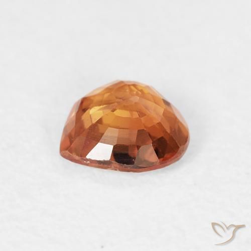Zaffiro Arancione Ambra naturale da 0.41 ct, Cuore, VVS-VS