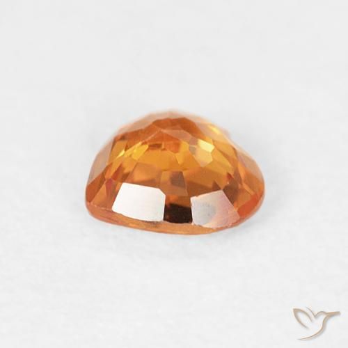 Zaffiro Arancio Medio naturale da 0.43 ct, Cuore, VVS-VS
