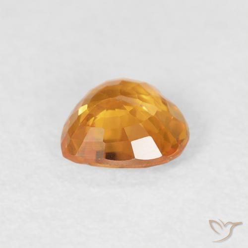 Zaffiro Arancio Medio naturale da 0.44 ct, Cuore, VVS-VS