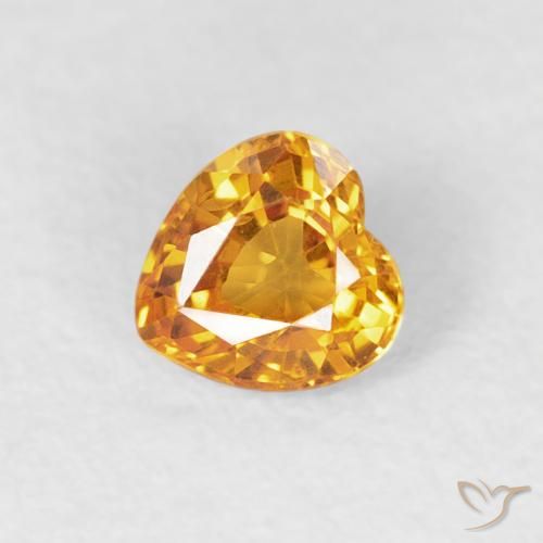 0.40ct Naturale Arancio-Oro Zaffiro, Cuore, VVS-VS