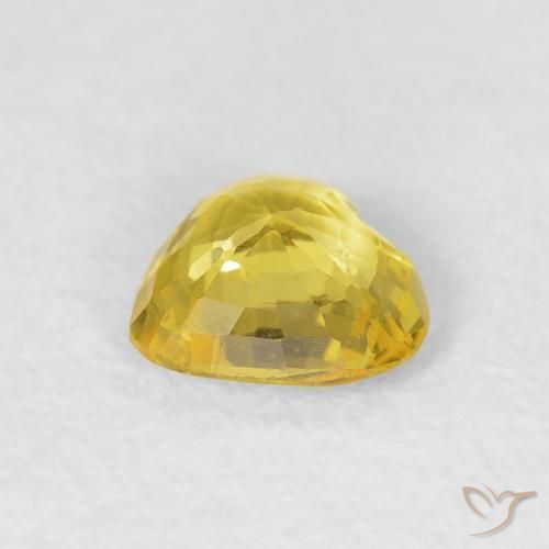 Zaffiro Giallo medio naturale da 0.43 ct, Cuore, VVS-VS