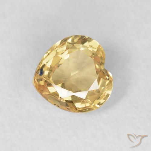 0.47ct Naturale Giallo chiaro Zaffiro, Cuore, VVS