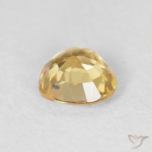 Zaffiro Giallo chiaro naturale da 0.47 ct, Cuore, VVS