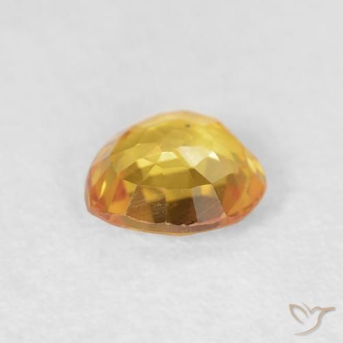 Zaffiro Arancio Medio naturale da 0.41 ct, Cuore, VVS-VS