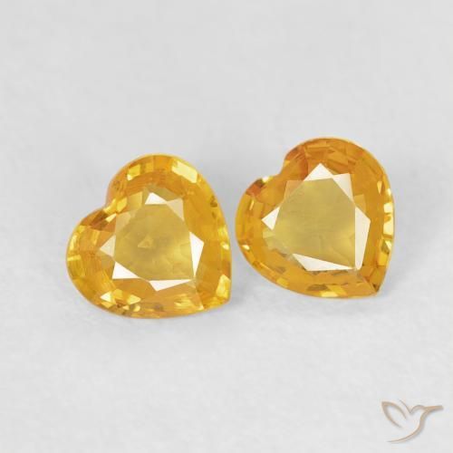 0.61ctw Naturale Arancio dorato Zaffiro, Cuore, VVS-VS