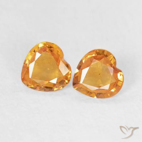 0.59ctw Naturale Oro Zaffiro, Cuore, VVS-VS