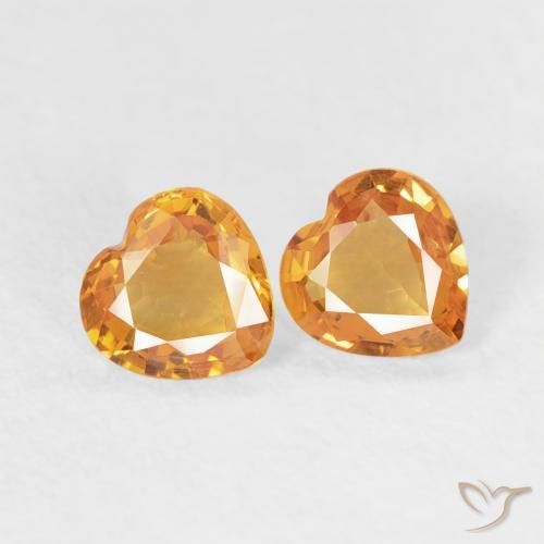 Gemme di Zaffiro Oro naturale da 0.59 ct, Cuore, VVS-VS