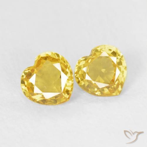 Gemme di Zaffiro Giallo naturale da 0.79 ct, Cuore, VVS-VS