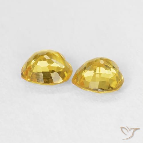 Gemme di Zaffiro Giallo naturale da 0.79 ct, Cuore, VVS-VS