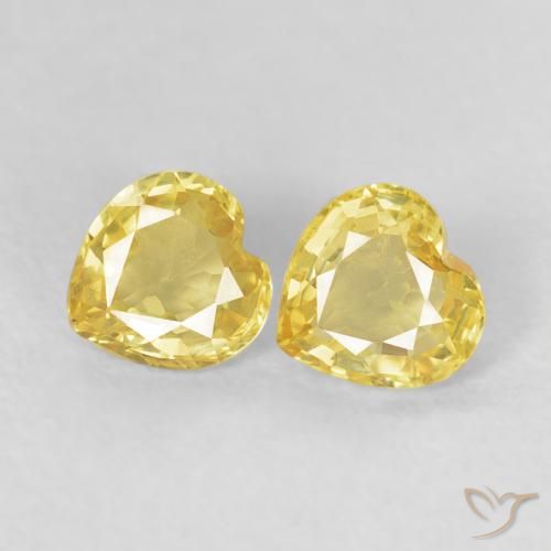 0.82ctw Naturale Giallo Zaffiro, Cuore, VVS-VS