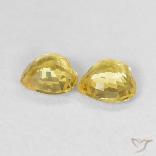 Gemme di Zaffiro Giallo naturale da 0.82 ct, Cuore, VVS-VS