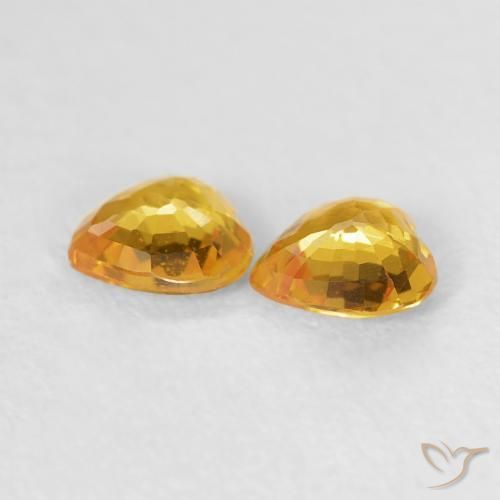Gemme di Zaffiro Arancio dorato naturale da 0.72 ct, Cuore, VS