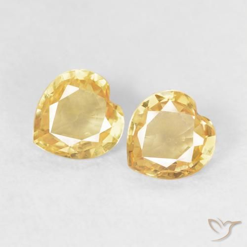 Gemme di Zaffiro Dorato naturale da 0.78 ct, Cuore, VS