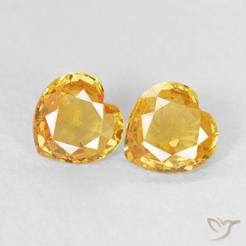 0.71ctw Naturale Oro brillante Zaffiro, Cuore, VVS-VS