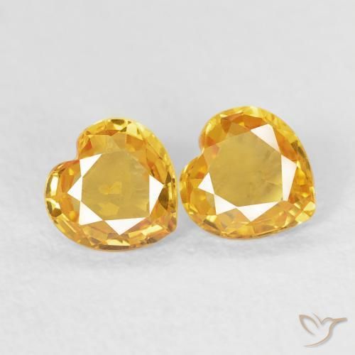 Gemme di Zaffiro Oro brillante naturale da 0.71 ct, Cuore, VVS-VS