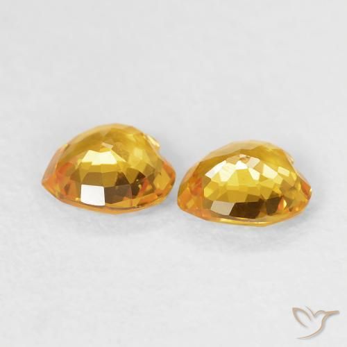 Gemme di Zaffiro Oro brillante naturale da 0.71 ct, Cuore, VVS-VS