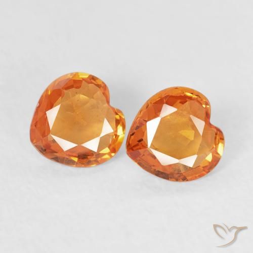 0.66ctw Naturale Arancio Medio Zaffiro, Cuore, VVS-VS