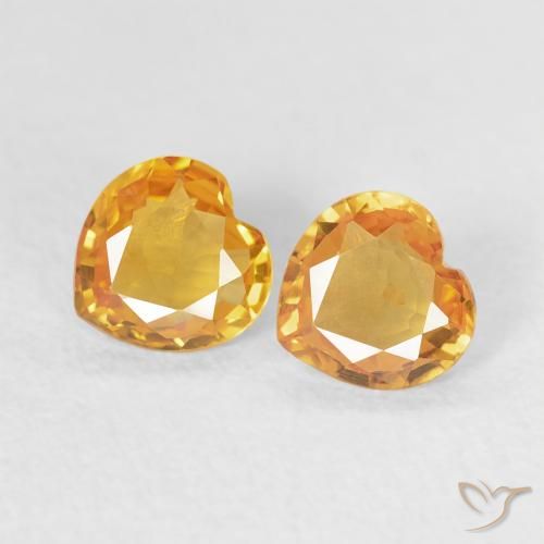 0.67ctw Naturale Medium Dark-Golden Zaffiro, Cuore, VS