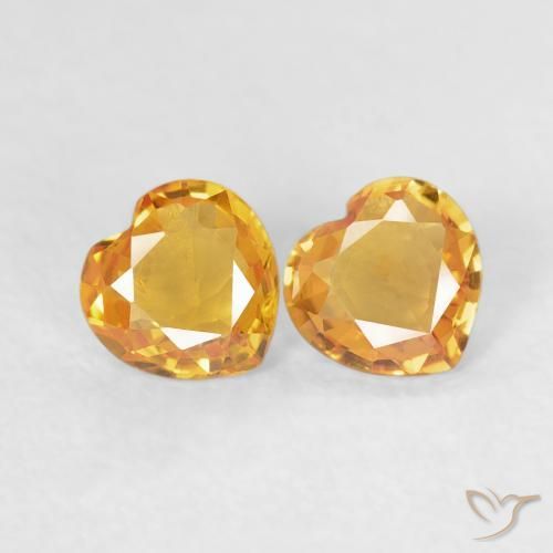 Gemme di Zaffiro Medium Dark-Golden naturale da 0.67 ct, Cuore, VS