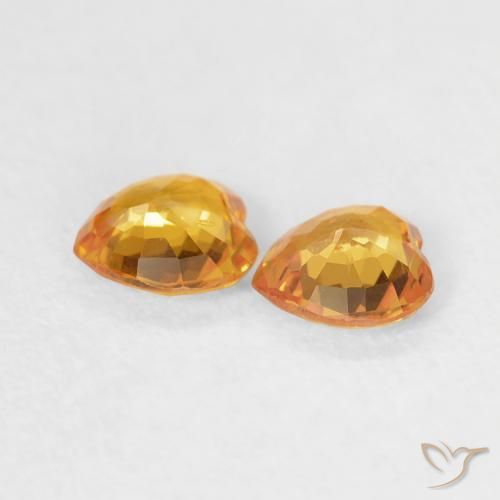 Gemme di Zaffiro Medium Dark-Golden naturale da 0.67 ct, Cuore, VS