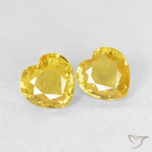 Gemme di Zaffiro Giallo naturale da 0.73 ct, Cuore, VS