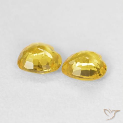Gemme di Zaffiro Giallo naturale da 0.73 ct, Cuore, VS