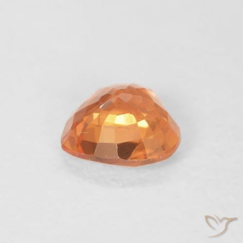 Zaffiro Arancione brillante naturale da 0.43 ct, Cuore, VS