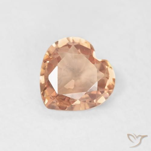Zaffiro Arancio Medio naturale da 0.40 ct, Cuore, VS