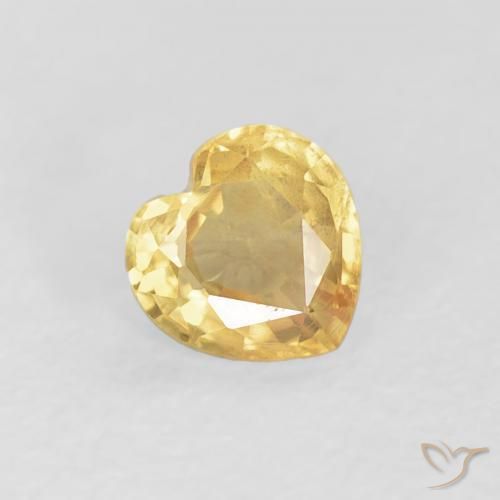 0.44ct Naturale Oro medio Zaffiro, Cuore, VS