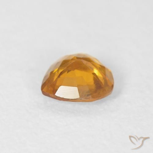 Zaffiro Arancione scuro naturale da 0.35 ct, Cuore, VS
