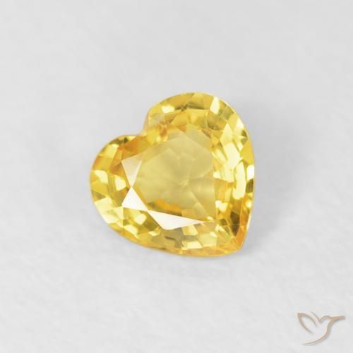 0.37ct Naturale Giallo medio Zaffiro, Cuore, VS