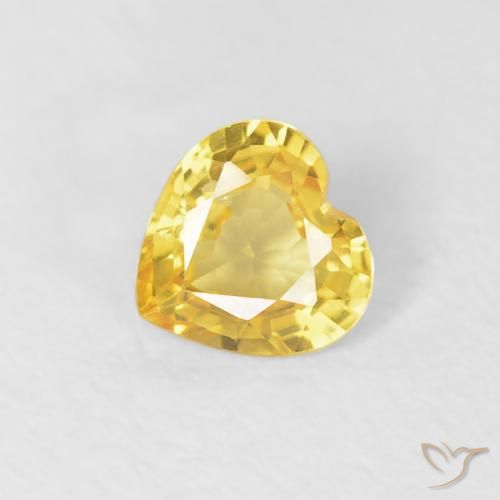 Zaffiro Giallo medio naturale da 0.37 ct, Cuore, VS
