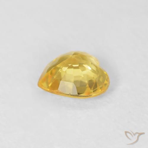 Zaffiro Giallo medio naturale da 0.37 ct, Cuore, VS