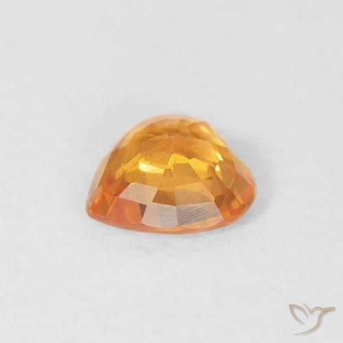 Zaffiro Arancio Medio naturale da 0.40 ct, Cuore, VS