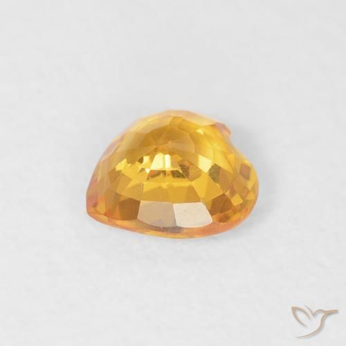 Zaffiro Arancio Medio naturale da 0.43 ct, Cuore, VS