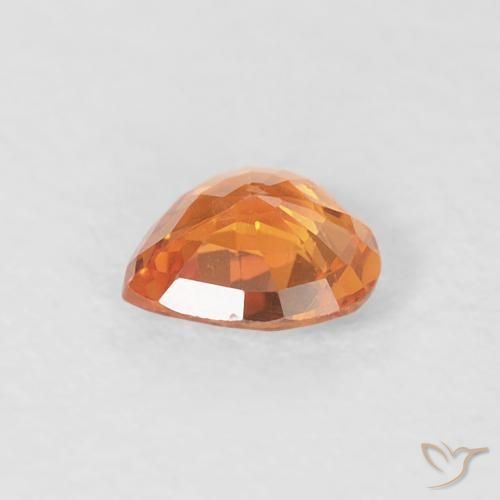 Zaffiro Arancione rossastra naturale da 0.33 ct, Cuore, VS