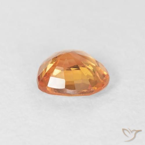 Zaffiro Arancio Intenso naturale da 0.41 ct, Cuore, VS