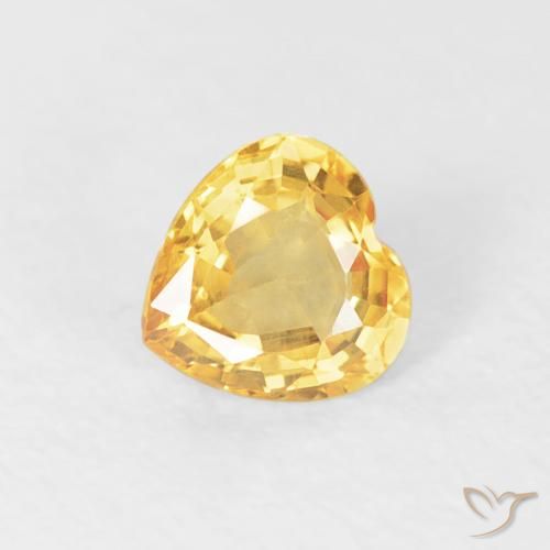 0.48ct Naturale Arancio dorato Zaffiro, Cuore, VS