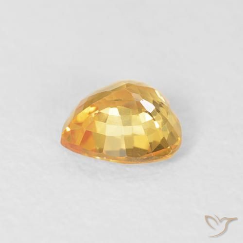 Zaffiro Arancio dorato naturale da 0.48 ct, Cuore, VS