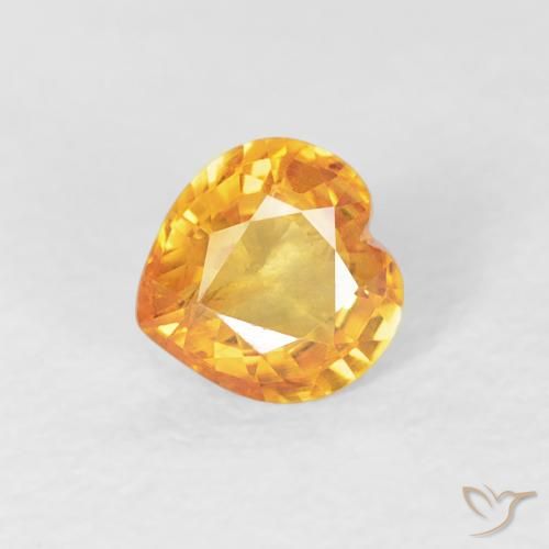 0.45ct Naturale Arancio-Oro Zaffiro, Cuore, VS