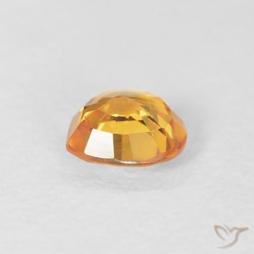 Zaffiro Arancio-Oro naturale da 0.45 ct, Cuore, VS