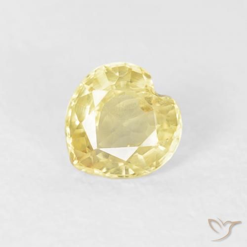 0.45ct Naturale Giallo chiaro Zaffiro, Cuore, VS