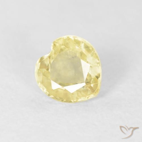 Zaffiro Giallo chiaro naturale da 0.45 ct, Cuore, VS